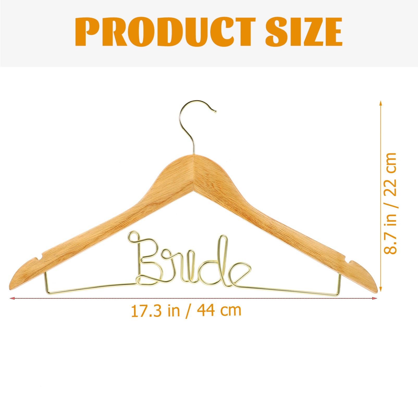 Happyyami Skid Wedding Clothes Hanger for Bride Groom Formal Dress Hanger with Non Slip Side Slots for Wedding Garment Preservation