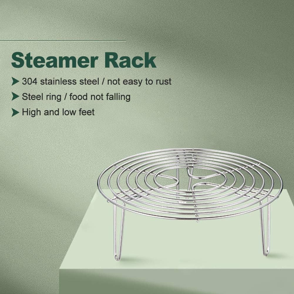 Round Steamer Rack and Cooling Rack,Stainless Steel Pot Trivet, Wire Steamer Kettle Rack Holder, Fit for Pots Cookware Pressure-Cooker Pans Up (20x7cm/7.87x2.76inch)