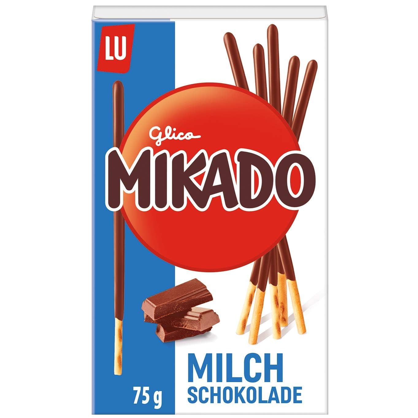 Mikado Milchschokolade – 24 x 75 g – Knusprige Keksstäbchen, überzogen mit