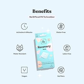 The Patch Brand Recovery Patches | Supports Morning After with Vitamin B1, DHM, Glutathione | Party & Travel Must Haves | Long Lasting Water Resistant Patches