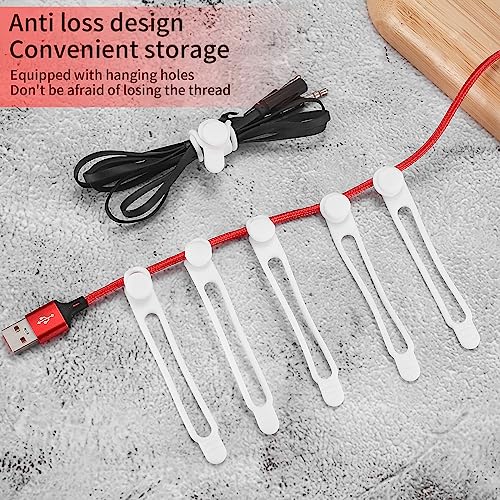 image for RUGLAMZHIP 25 Pcs Silicone Cable Ties, Reusable Cable Straps Wire Orga