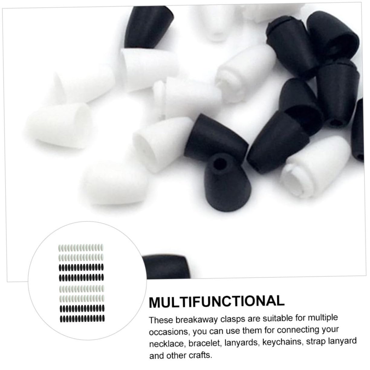 Operitacx 500piezas Clips De Seguridad De Plástico Para Conectores De Cuerda Para Ropa y Accesorios Negros y De De Usar