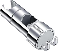 Shower Head Holder, Joyoldelf Shower Holder Bracket 16-27 mm Diameter Chrome-Plated + ABS Design Hand Adjustable Shower Head Holders Replacement Easy Installation for Slide Rod with 2 Hooks