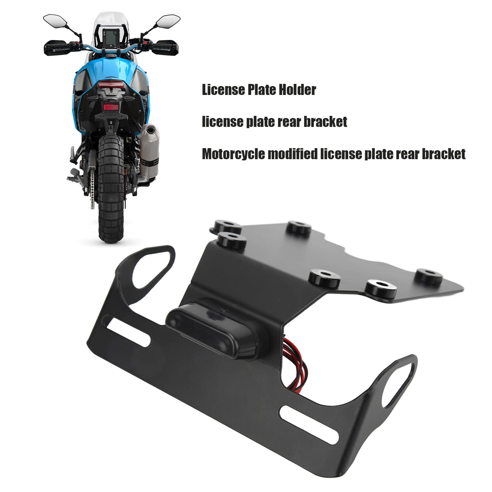 Akozon Uchwyt na Tablicę Rejestracyjną Motocykla Aluminium Zamiennik dla Tenere 700 XTZ700 2019-2022