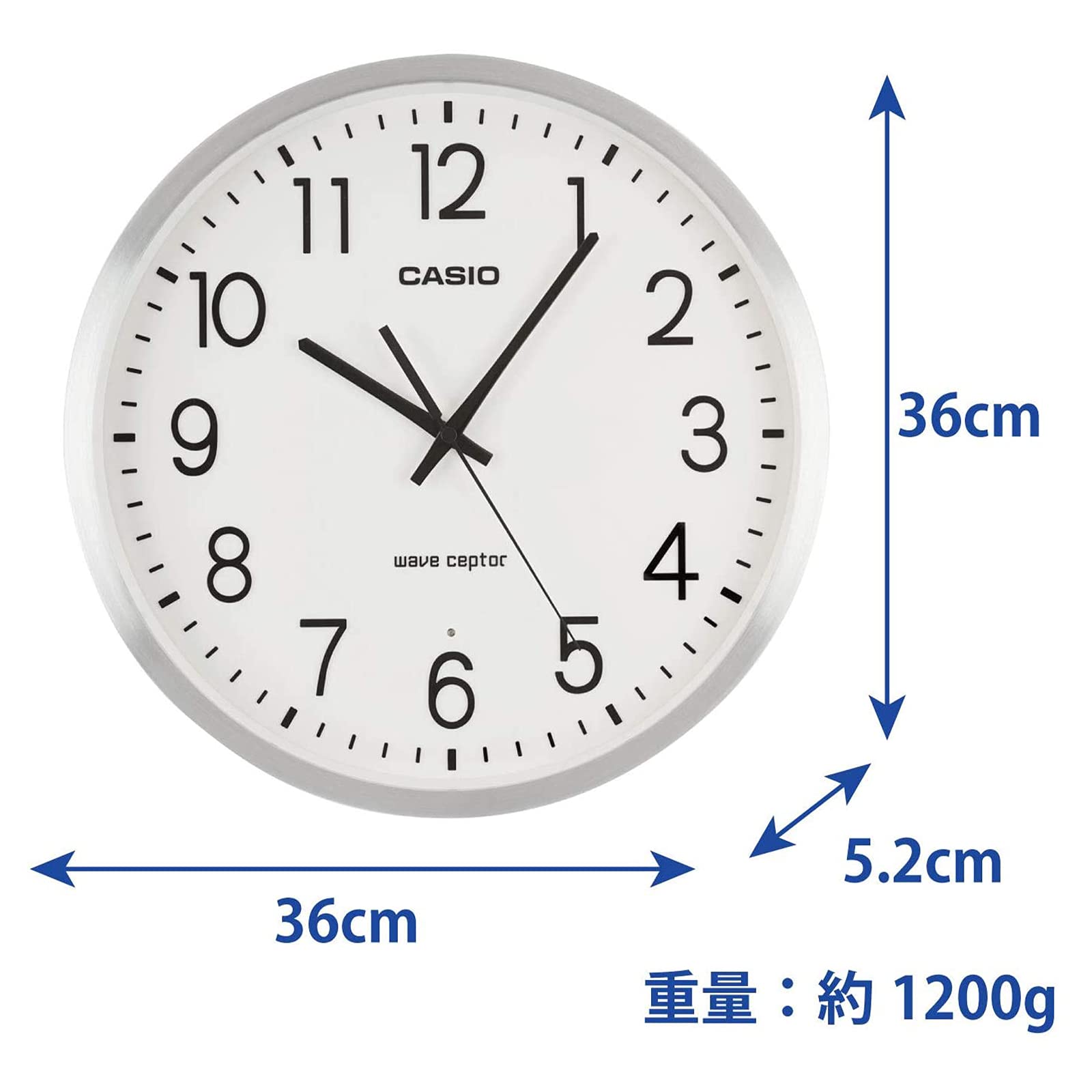Amazon.co.jp: CASIO(カシオ) 掛け時計 壁掛け時計 電波時計 シルバー