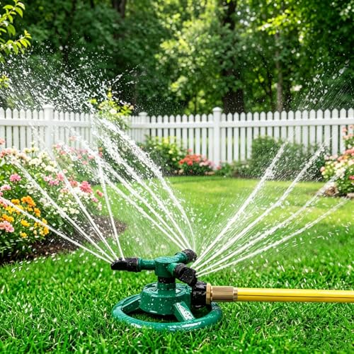 Sprinklers for Yard, Rotating Lawn and Garden Sprinkler for Large Area Coverage, Yard Sprinklers for Kids and Pets Playing