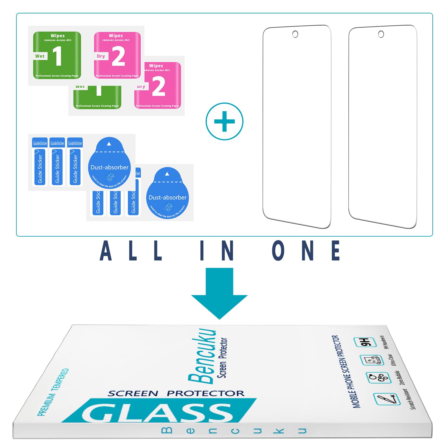 Protector de pantalla de vidrio templado diseñado para Motorola Moto G 5G (2024), antiarañazos, sin burbujas (2 unidades)
