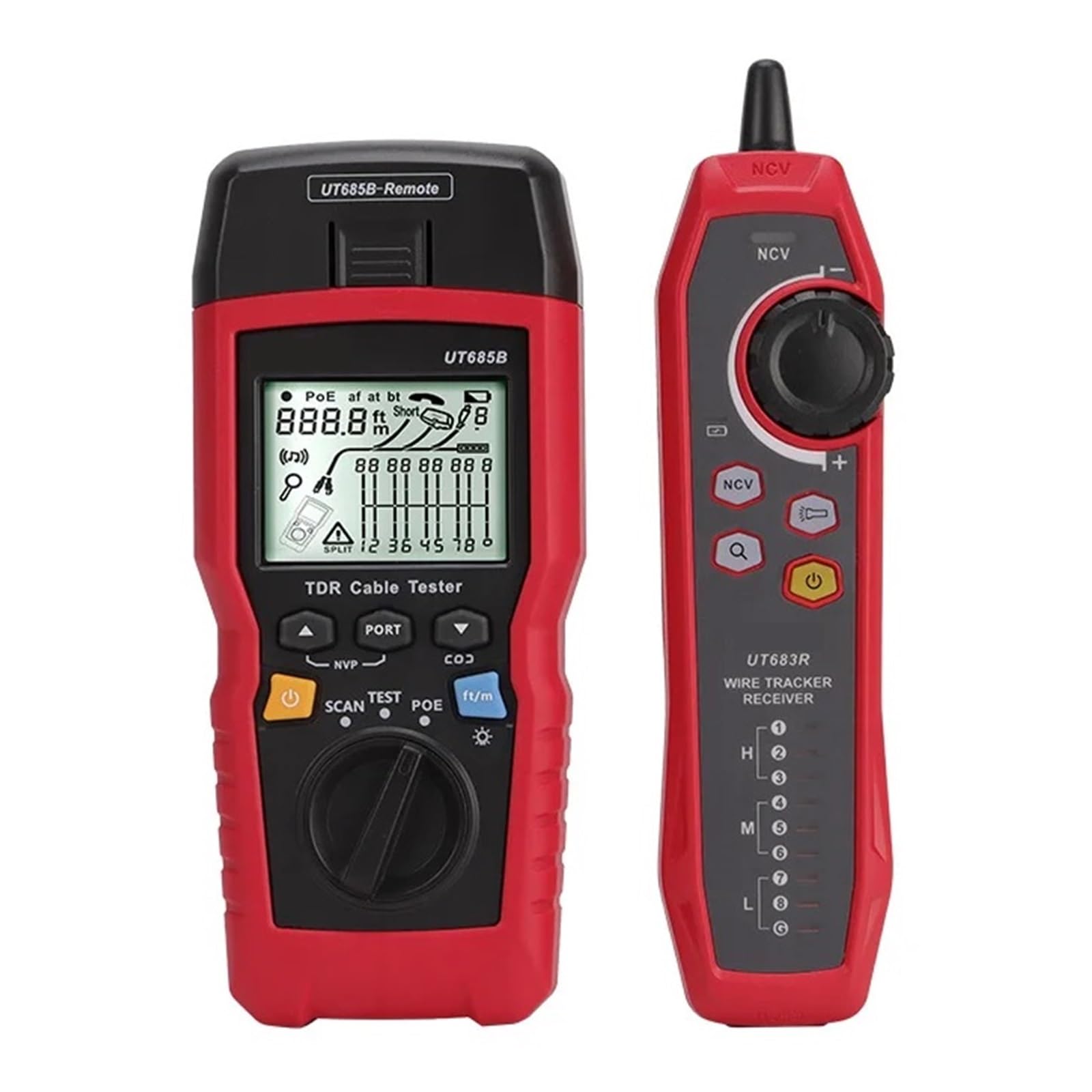 Kabeltester Koaxial-Netzwerkleitungsfinder Twisted Pair Locator Längensequenzdetektor Draht-Tracker Leicht Und Tragbar