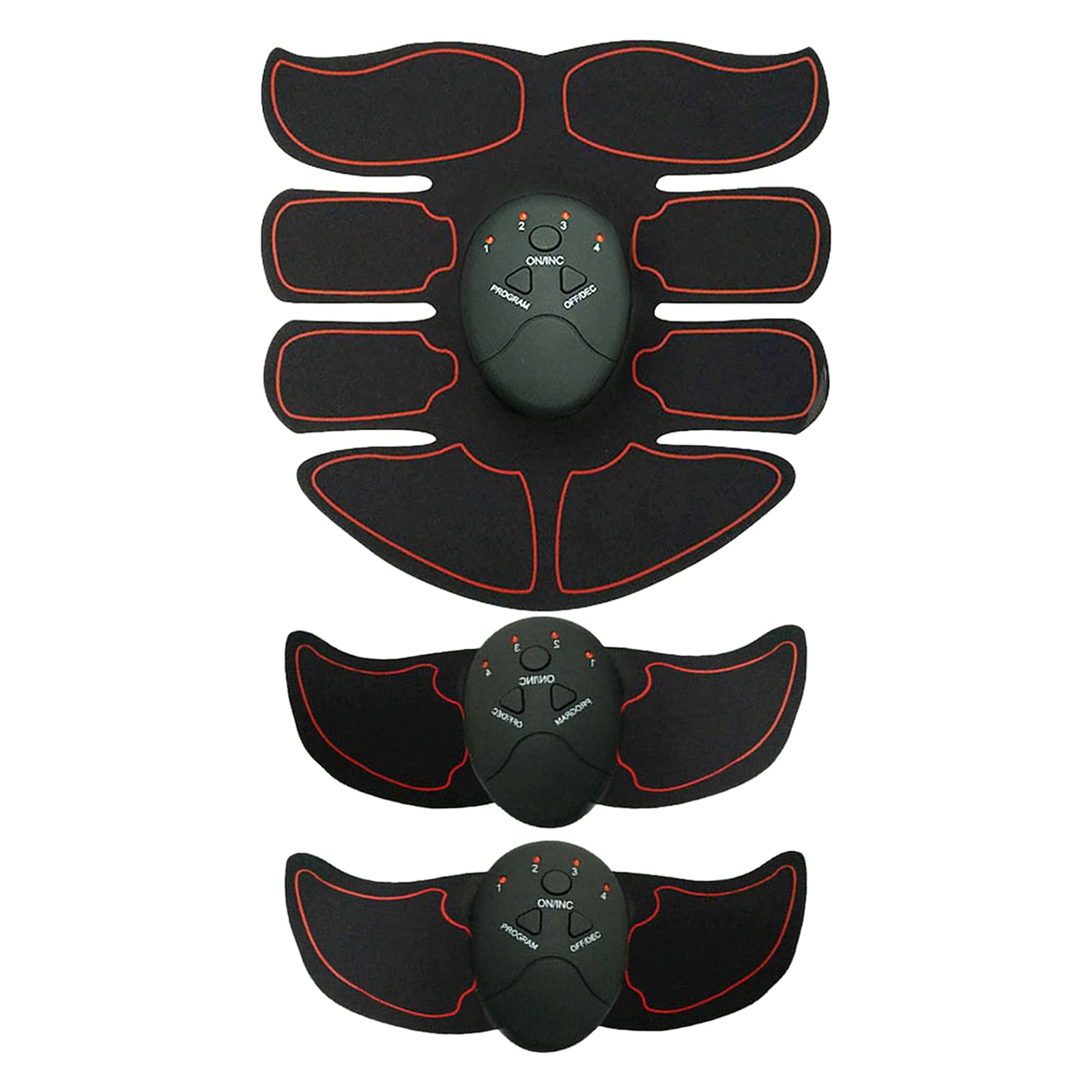 Abs Stimulator Muscle Toner Abs Stimulating Belt Abdominal Trainer Red-image-16