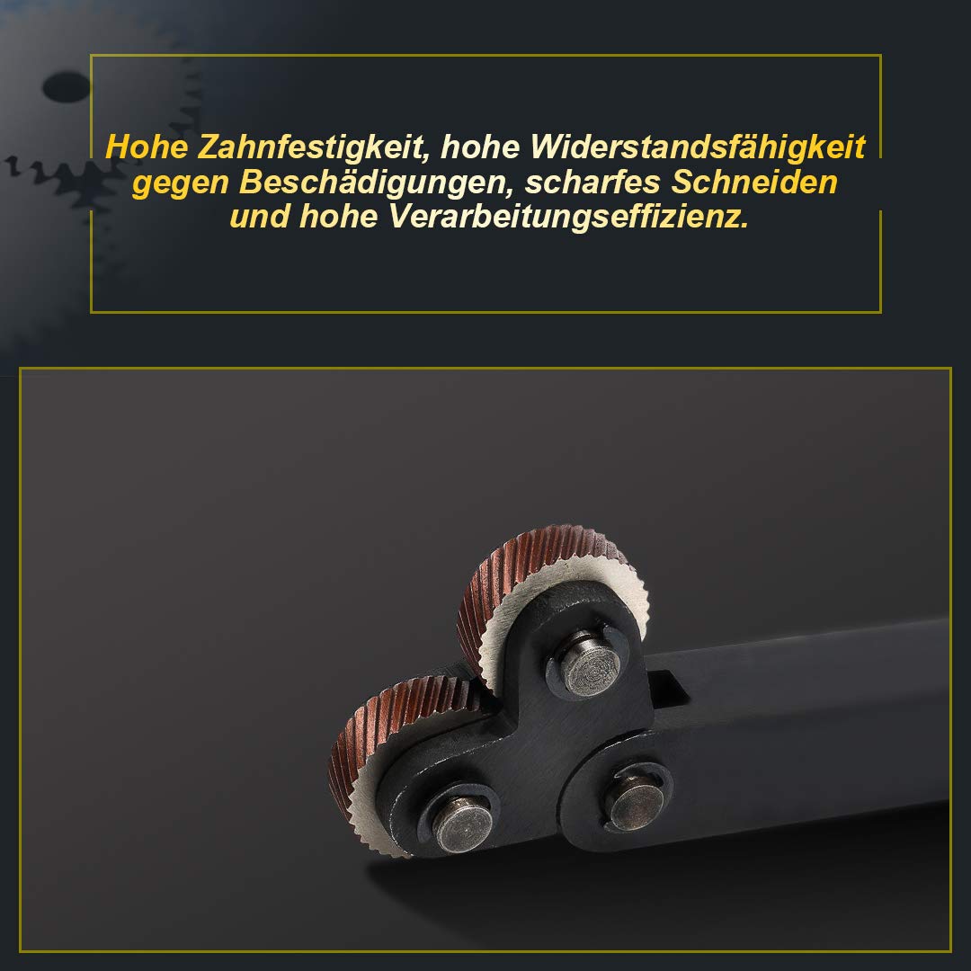 7tlg Rändelwerkzeug Set, 9SiCr Stahl, 0.5/1/2mm, Diagonal + Linear Rändelräder, für Drehbank Metallbearbeitung Anti-Rutsch