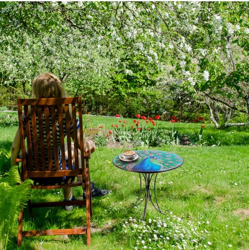 Outdoor-Side-Table18-Inch-Metal-Accent-Table-Peacock-Round-End-Table-Small-Coffee-Table-for-Indoor-Outside-Patio-Balcony-Yard-Bedroom Outdoor Side Table18 Inch Metal Accent Table Peacock Round End Table Small Coffee Table for Indoor Outside Patio Balcony Yard Bedroom