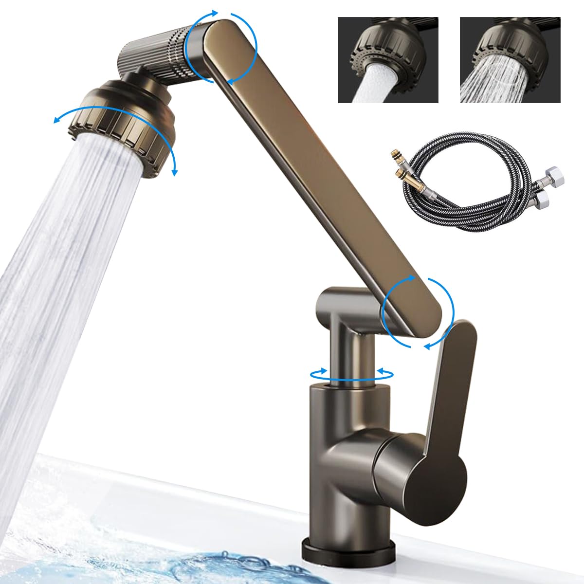 HASTHIP® 1080° Swivel Faucet Extender for Kitchen Sink, Cold/Hot Pressurized Water Faucet with 2 Spray Mode, Single Handle Faucet Extender for Taps, Zinc Alloy Health Faucet Sink Faucet Extender (B0D2KNXBX5) Amazon Price History, Amazon Price Tracker