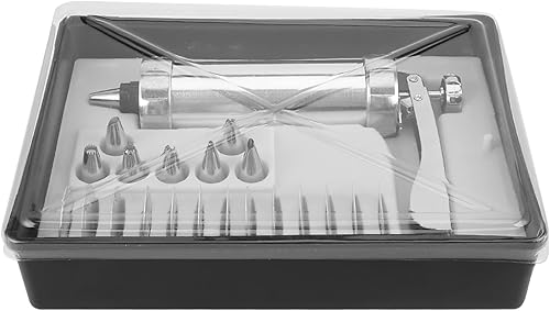 Fdit Kit de pistola de prensa de galletas de aleación de aluminio, kit de prensa de galletas, pastelería, tubería de bricolaje, decoración de