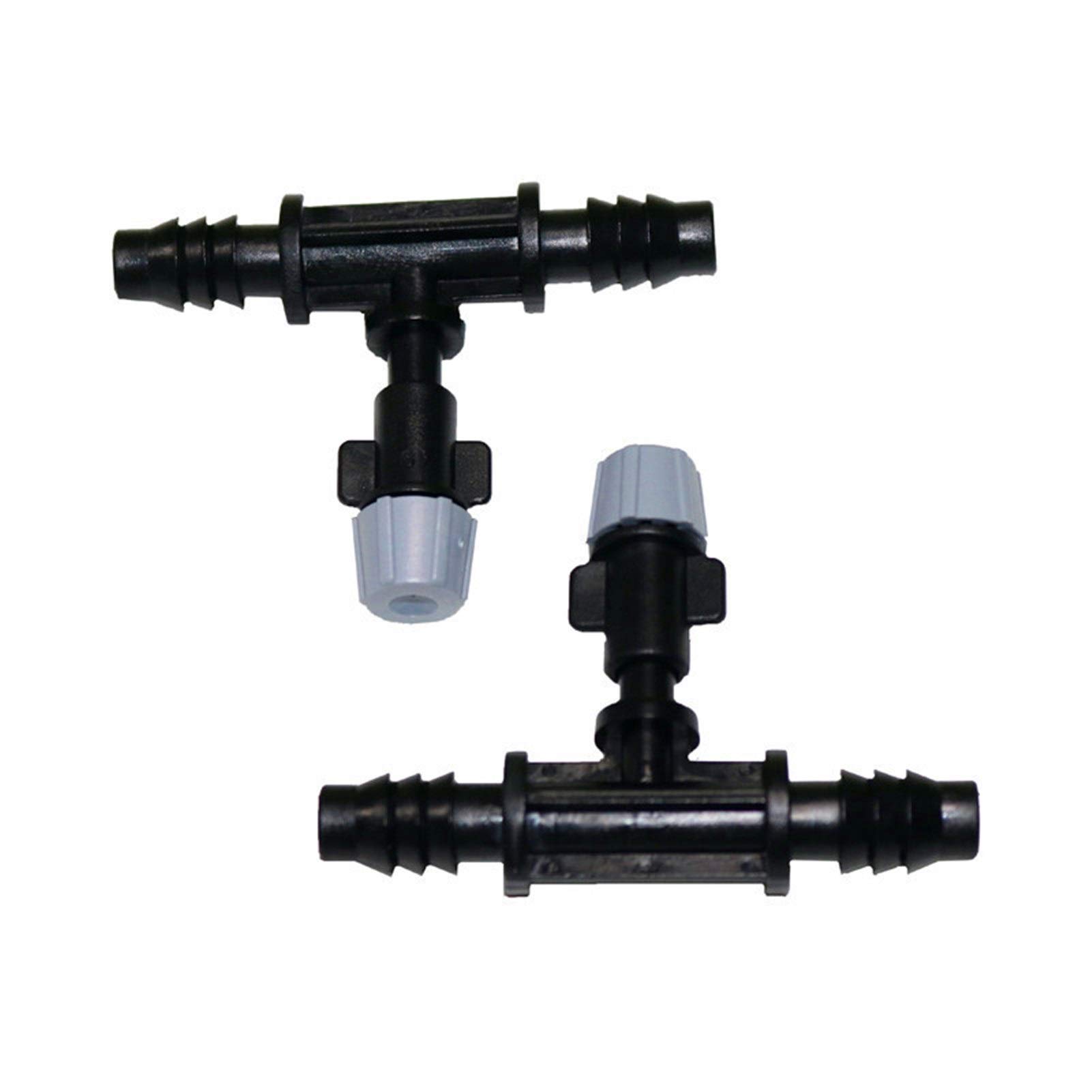 Xiaochen Annaffiatura del Giardino irrigazione del Prato in 3/8" Grey atomizzazione ugello + Tre Vie Serra Comune agricolo Giardino di irrigazione del Prato Spray Testina di erogazione 100 Pezzo