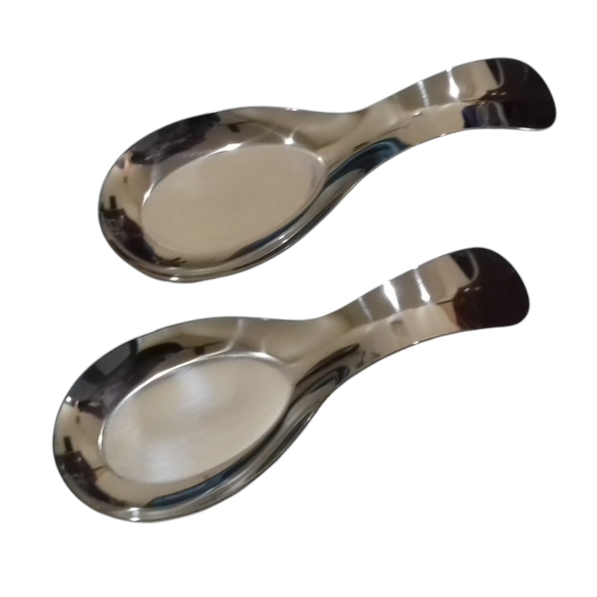 GAFFEL 2 Pcs Stainless Steel Spoon Rest 20cm, Spoon Ladle Holder for Kitchen Platform and Dining Table, for Holding Messy Spoon While Cooking, Dishwasher Safe, Silver