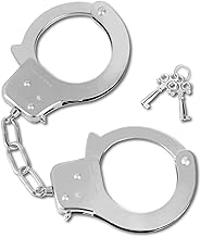 The Fancy Dress Metal Handcuffs with Keys | Silver Handcuff Adult Unisex Fancy Dress Costume for Cop, Prisoner & Gangster Theme Parties, Halloween & Book Week Props