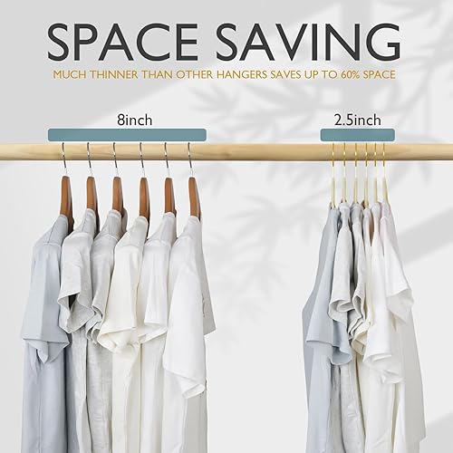 Miniatura 6 de ManGotree Perchas de terciopelo con gancho dorado giratorio de 360, perchas de fieltro antideslizantes para trajes, colgador de ropa delgado que