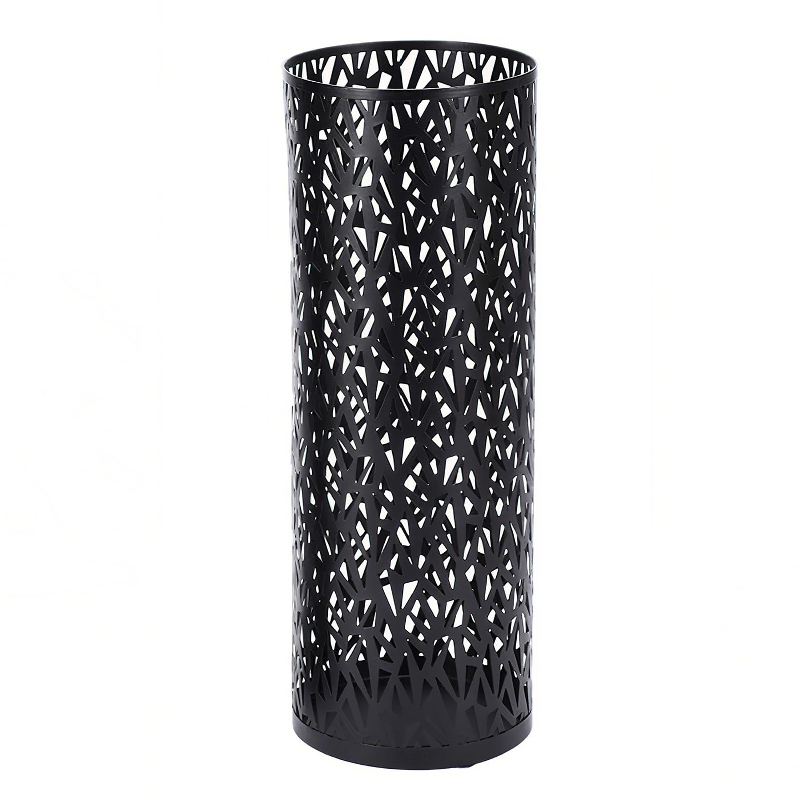 WQPMNYG Sturdy Metal Round Umbrella Stand - Freestanding Iron Holder for Entryway & Cane Storage& Stylish Design for Home & Office Use (Black Small)