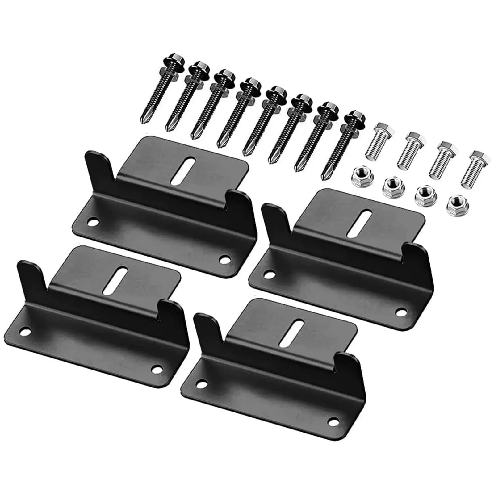 Solar Panel Mounting Brackets Solar Panel Aluminum Mounting Bracket Kits Photovoltaic Brackets Roof Z-Style Mount for Car Boat RV Yacht(8pcs Black)