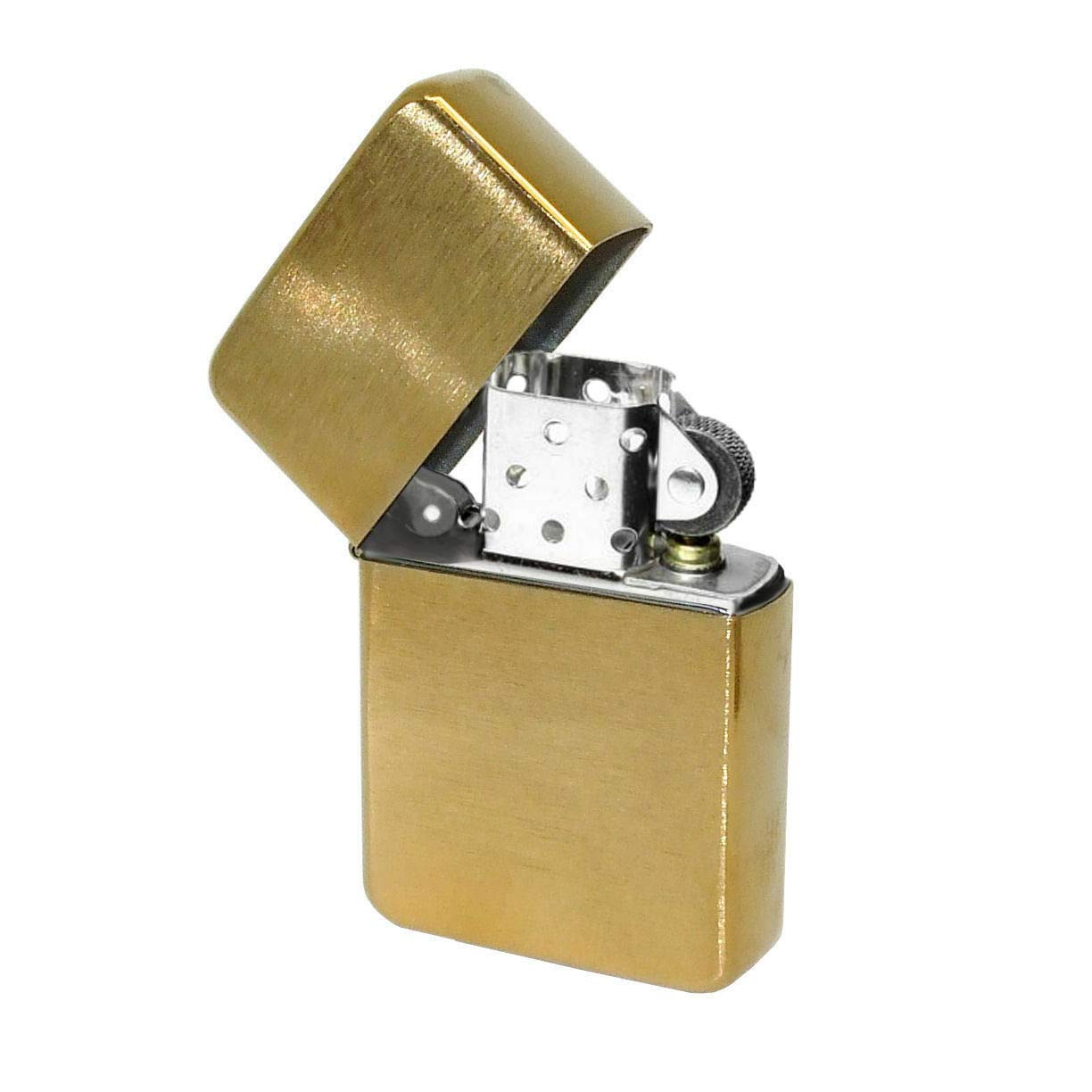 County Engraving Personalised Windproof Cigarette Pocket Lighter, Petrol, Flip Top, Engraved - Enter Your Own Custom Text (Brushed Gold)
