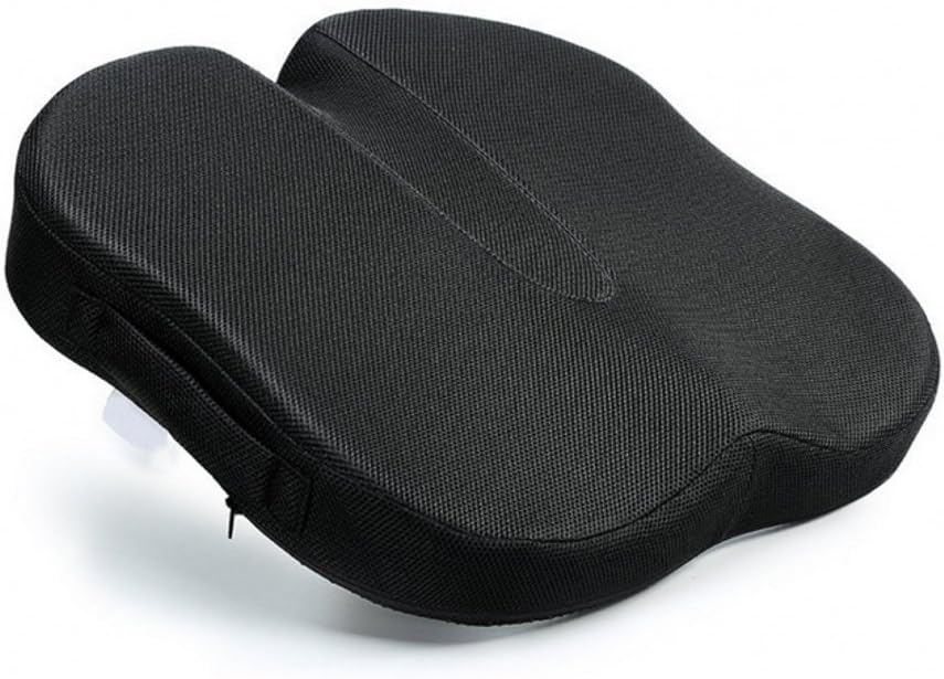 Comfort 100% Pure Memory Foam Seat Cushion, Orthopedic Design to Relieve Back, Sciatica and Tailbone Pain - Great for Car, Office Chair, Wheelchair & Stadium (Black)