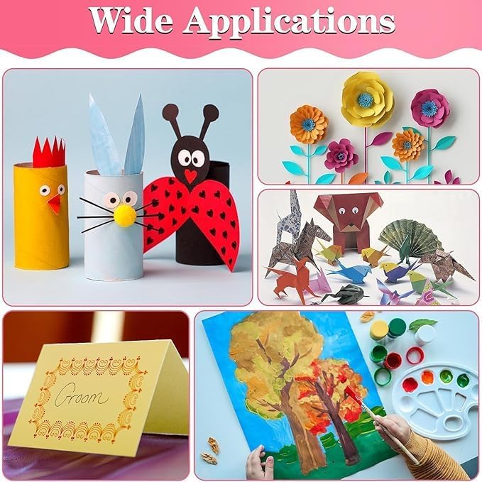 Image of SEJASCOLLECTIONS | Pack of 10 | Vibrant, Bright, A1, BIG / FULL Size, Pastel / Chart Sheets, Used in art and craft, collage, projects, posters etc. Plain / Unrulled, Size: 70x56 centimeters, 200 GSM thickness, Pastel Sheets.( Set of 2 sheets each, Orange, Dark Green, Red, Dark Pink, Dark Blue )