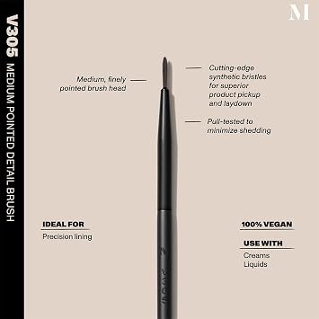 Morphe Vegan Eye Detail Brush Trio - Vegan Makeup Brushes for Powder & Cream Formulas - Cutting-Edge Synthetic Bristles - Includes V301, V303, V305 (3 Count)