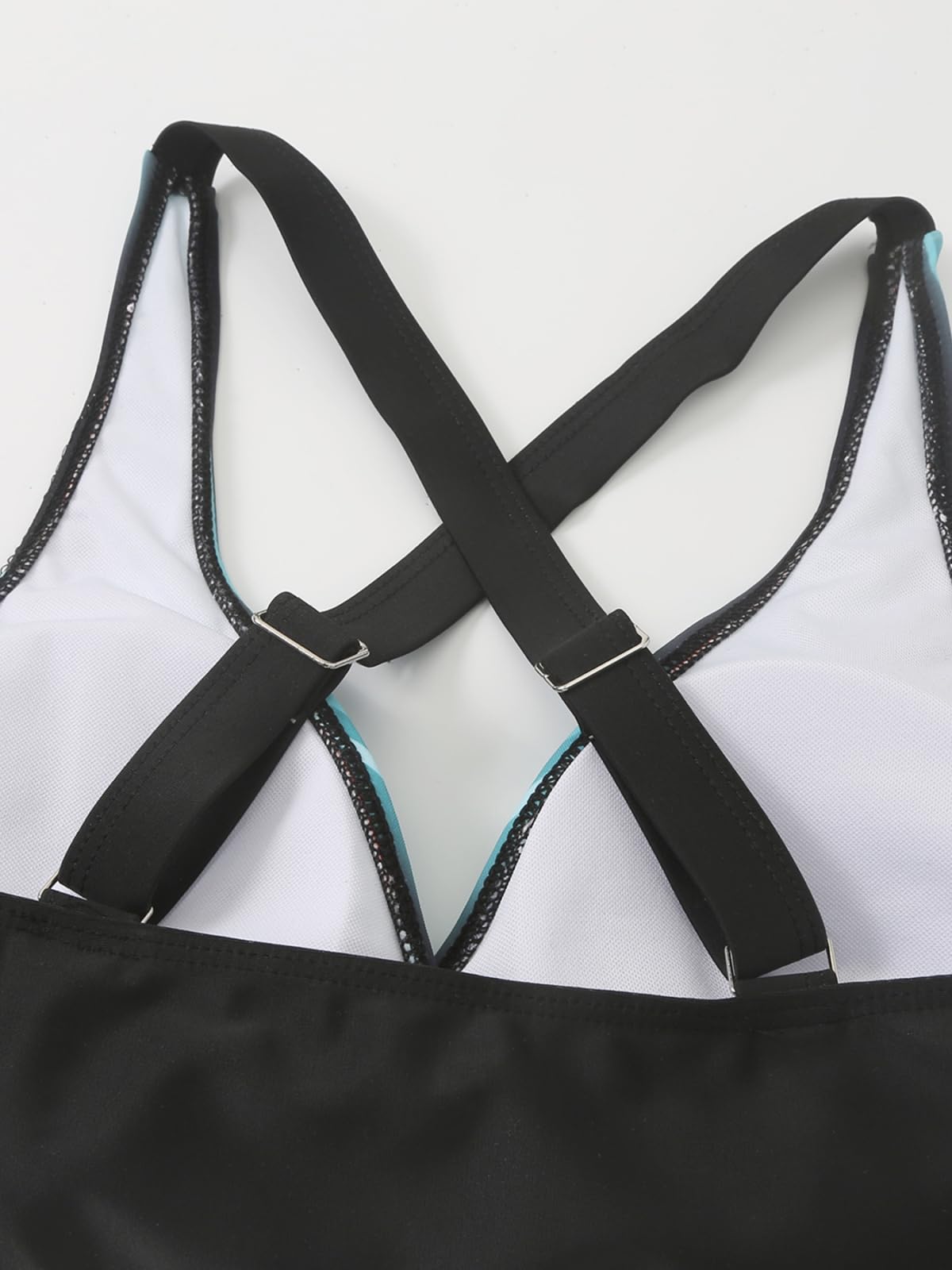 Set Bikini Donna Donne Teal Colore Chiaro Blocco Due Pezzi Incrociare Avvolgere Halter Alta Vita Addominale Controllo Costume da Bagno per La Spiaggia PisChina