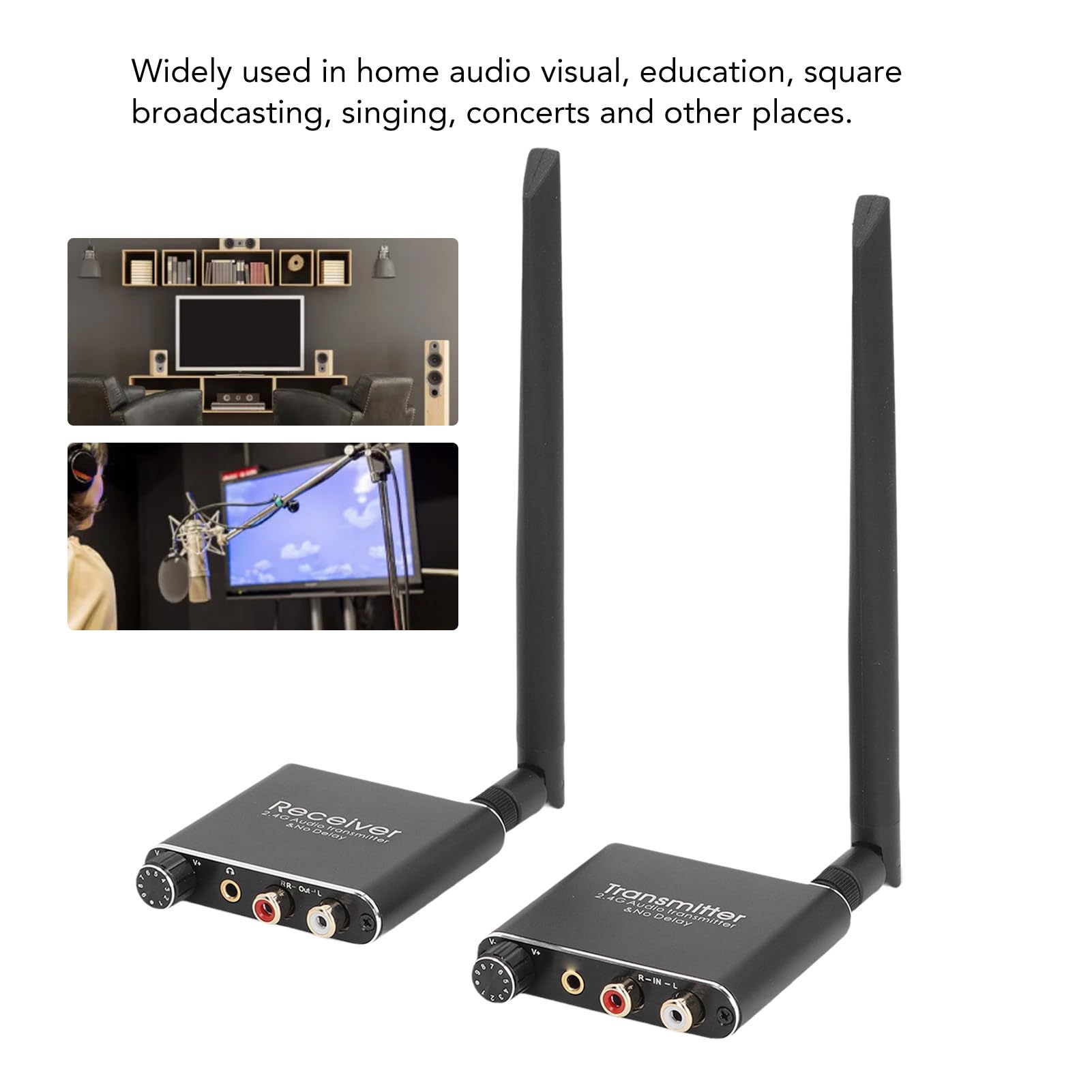 2.4G Audio Transmitter Receiver, Long Range HD Sound Bidirectional