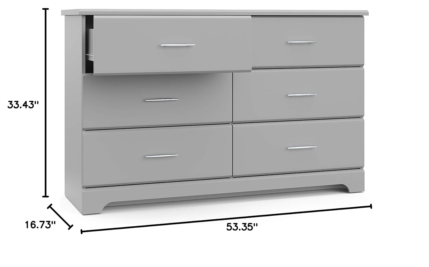 Storkcraft Brookside 6 Drawer Chest with Changing Topper and Change Pad - Pebble Gray