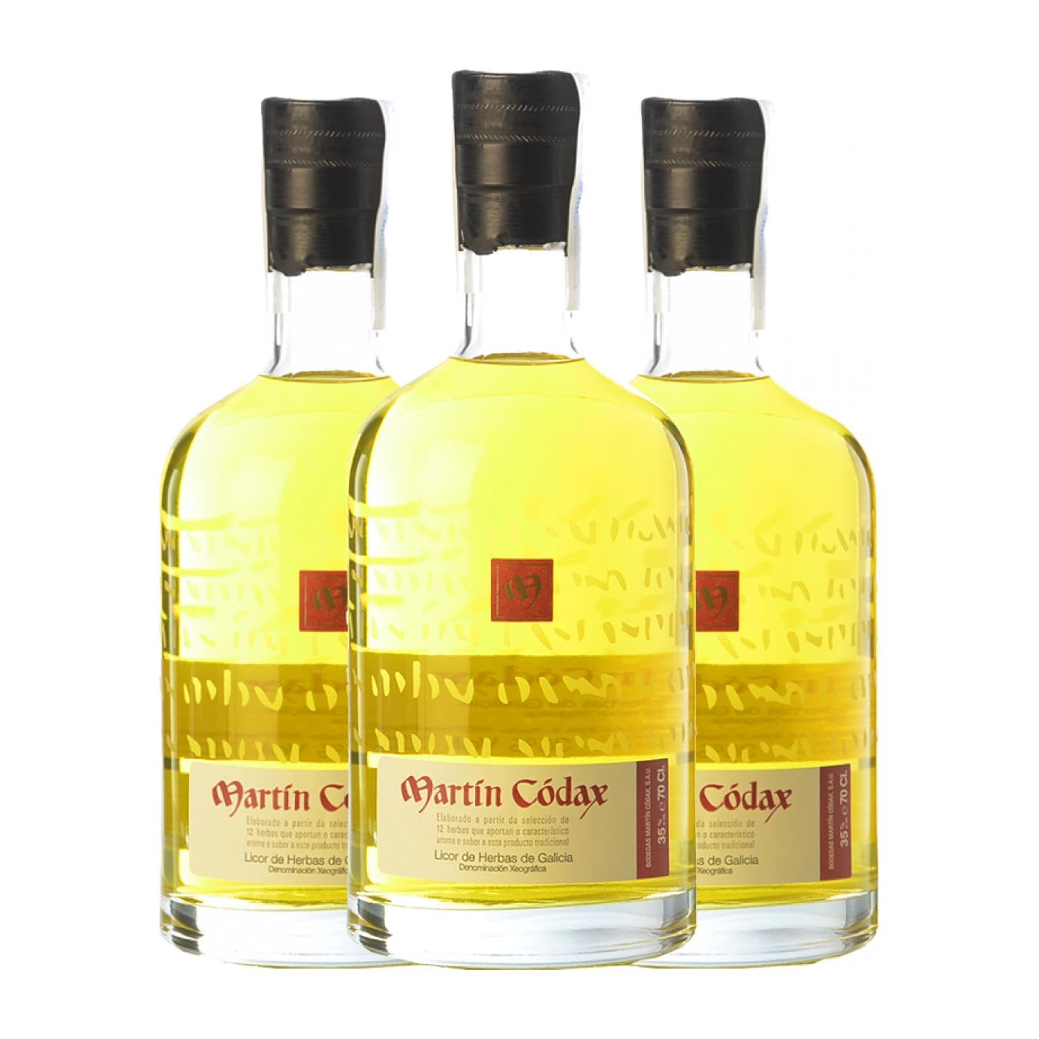 Licor de hierbas Martín Códax Orujo de Galicia 70 cl (Caja de 3 Botellas de 70 cl)