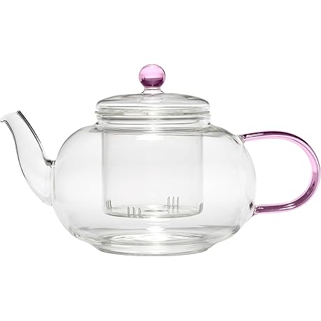 Glass Teapot with Removable Tea Infuser Filter for Paris Hilton