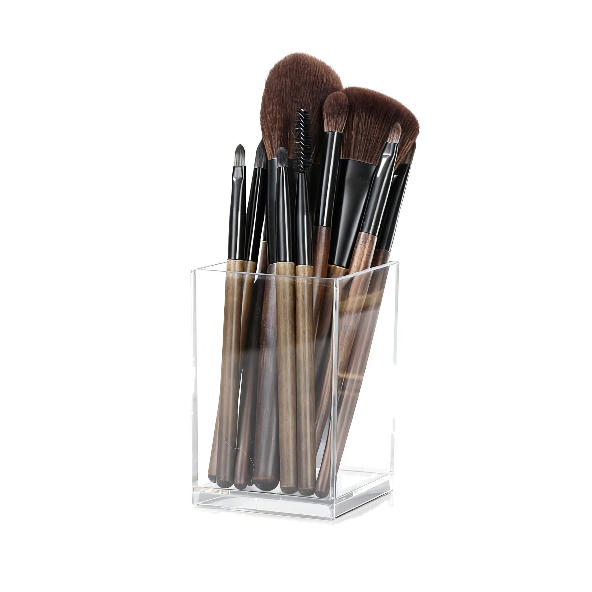 Yixannx Desk Pen Holder Acrylic Makeup Organizer Clear Cosmetic Storage Box