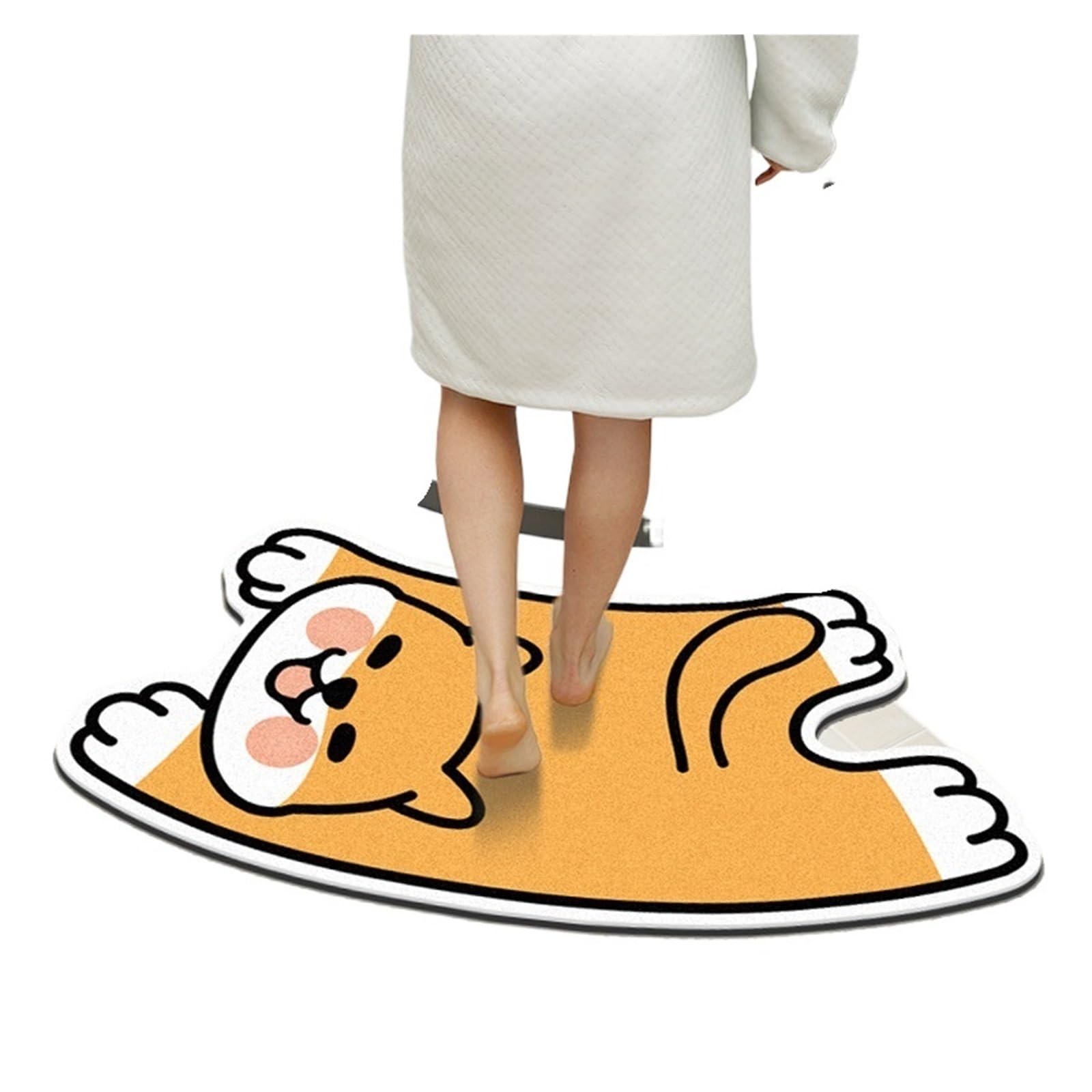 Curved Bath Mat Super Absorbent Curved Bath Mat Quick Dry Bathroom Rug Non Slip Entrance Doormat Nappa Skin Floor Mats Toilet Carpet Home Decor