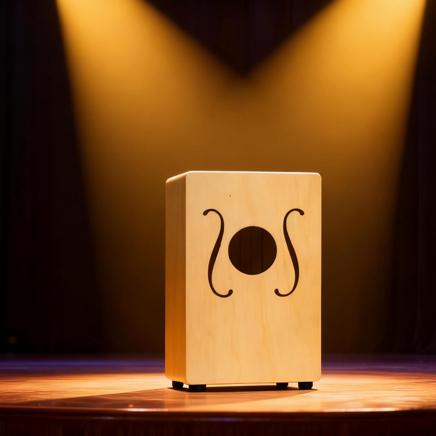 Kalos by Cecilio Cajon Box Drum, Percussion instrument Natural Finish with F-holes