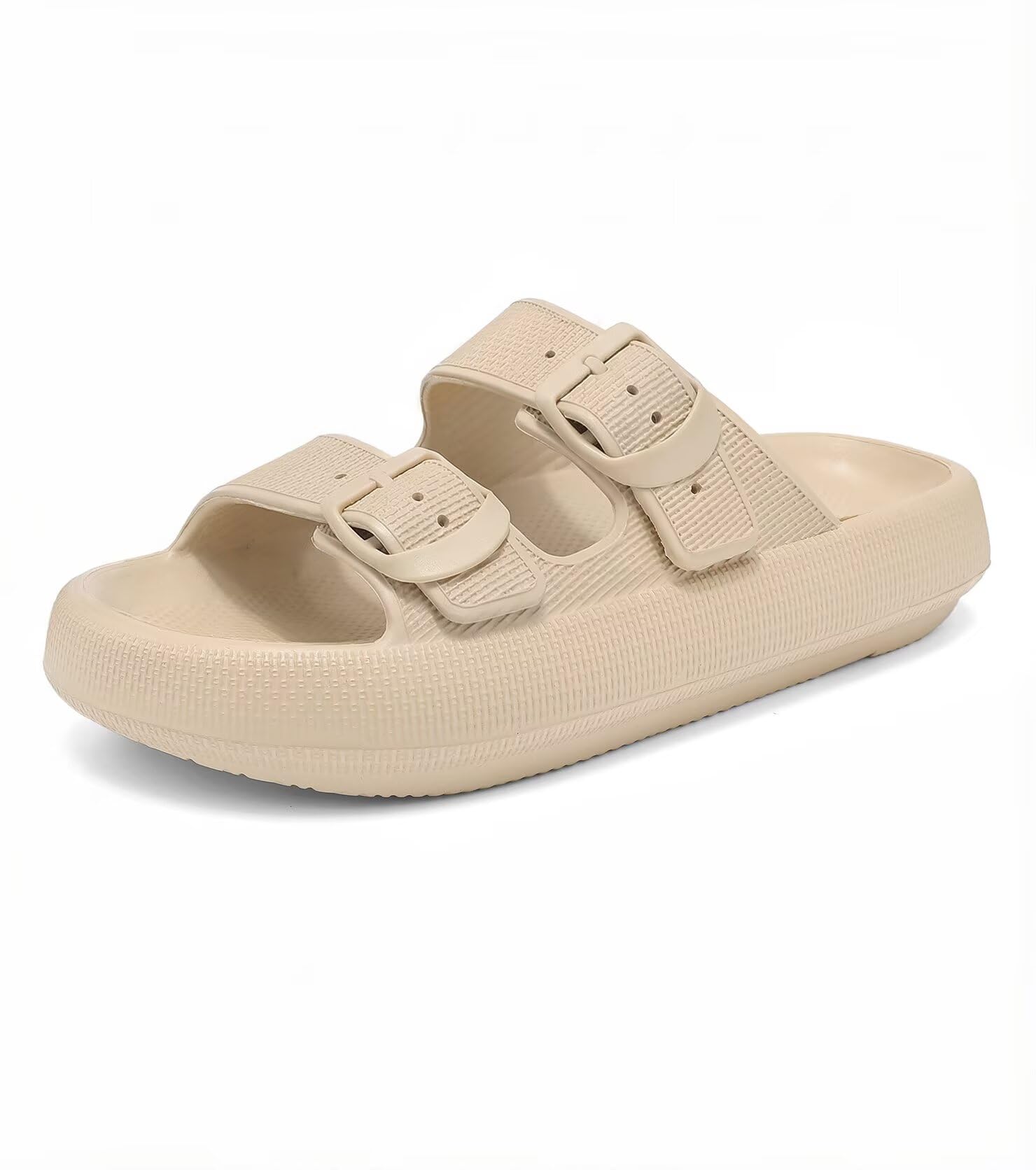 Haifago Cloud Slide Sandals for Women Comfort Recovery Pillow Sandal, Lightweight House Bathroom Shower Slippers Adjustable Double Buckle Platform Slide