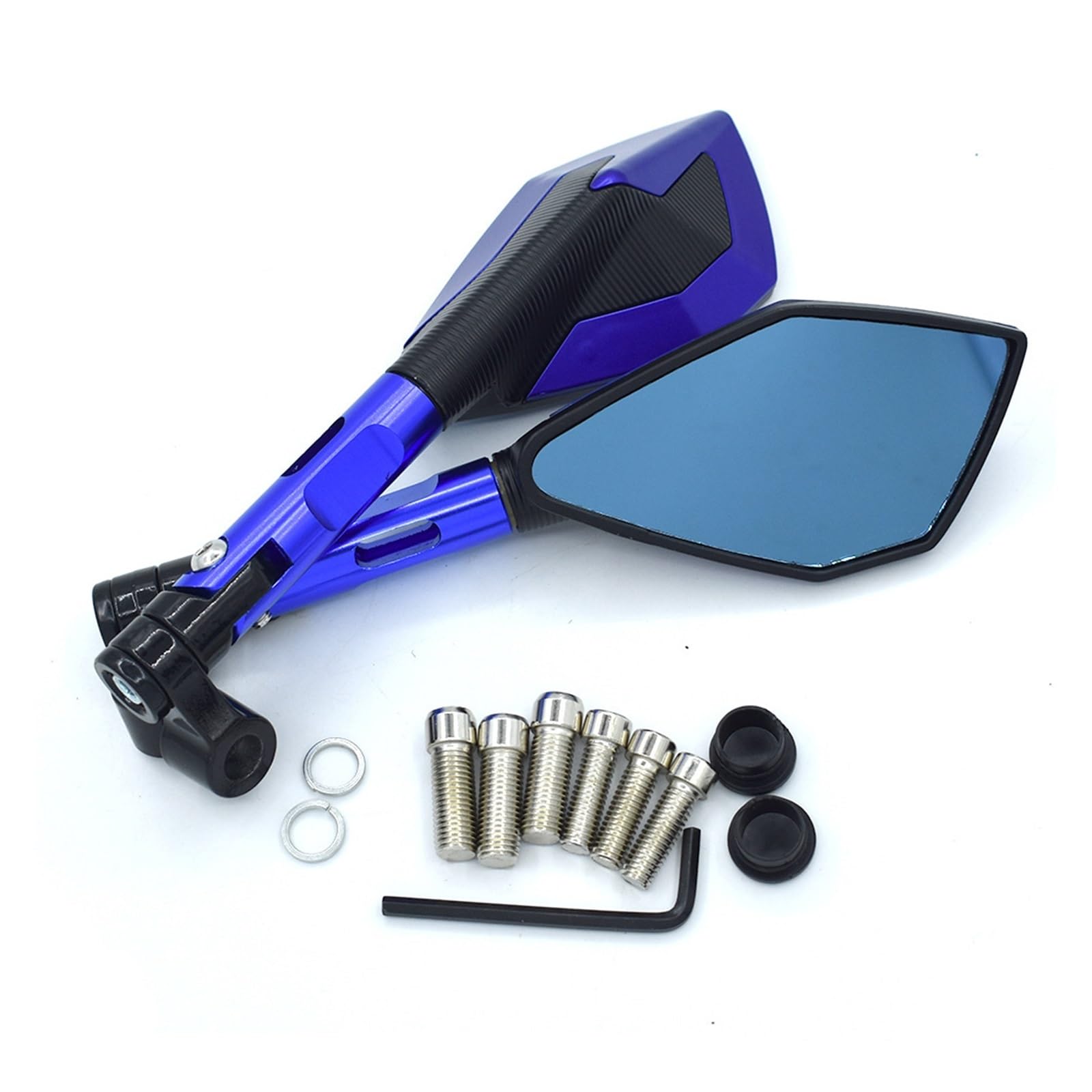 Pasuje Do Akcesoriów Motocyklowych Z Lusterkiem Bocznym Ze Stopu Aluminium Pasuje Do Suzuki Lusterko wsteczne do Motocykla(Blue)