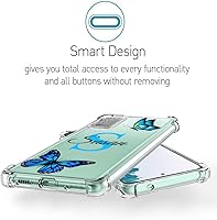 Vista 3 de Funda transparente con nombre personalizado e inicial, compatible con Samsung Galaxy S21+ S20 Ultre S10 FE S9 Plus S8 Note 20 10 Pro 9 8, funda