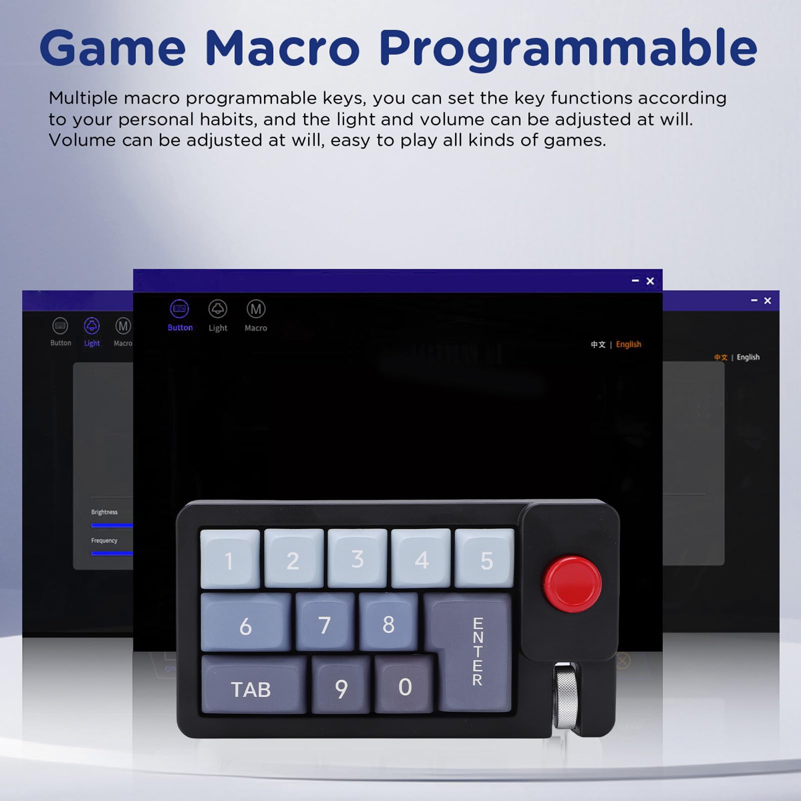 Asixxsix Pavé Numérique Mécanique, Clavier Macro USB Filaire 12 Touches avec Rétroéclairage RVB 12 Modes et Molette de Joystick, pavé Numérique Programmable Remplaçable à Chaud pour Mac (Black)