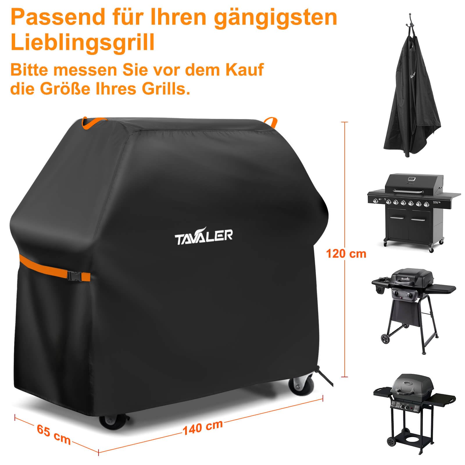 Marke: Tavaler Tavaler Grillabdeckung Wetterfest-140x65x120 cm Grill Abdeckhaube 420D Oxford-Stoff Grillhaube Gasgrill Abdeckung Grill Schutzhülle für Weber, Enders, Char Broil Serie in use