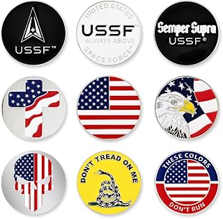 PinMart Officially Licensed United States Bundle Pack of 9 Golf Ball Markers - Golf Accessories for Men and Women - Magnetic Ball Markers