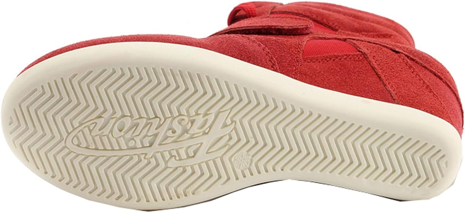 rismart Women's Wedge Casual Hook Loop Fabric Suede Leather Fashion Sneakers - Image 6