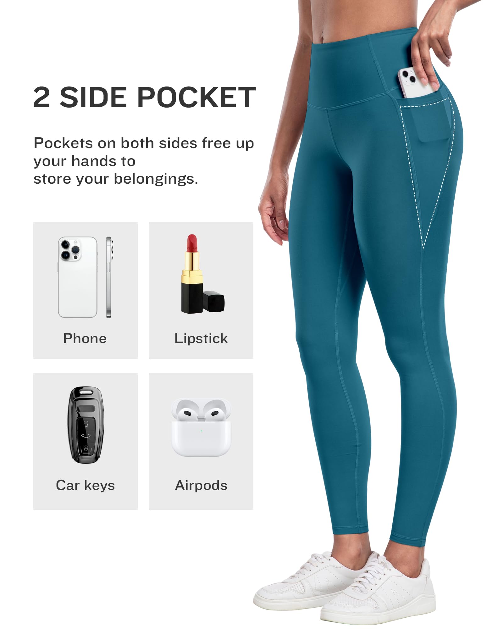 LZYVOO Leggings mit Taschen für Damen, 6er-Pack, weich, hohe Taille, Bauchkontrolle, Workout, Yoga-Hose