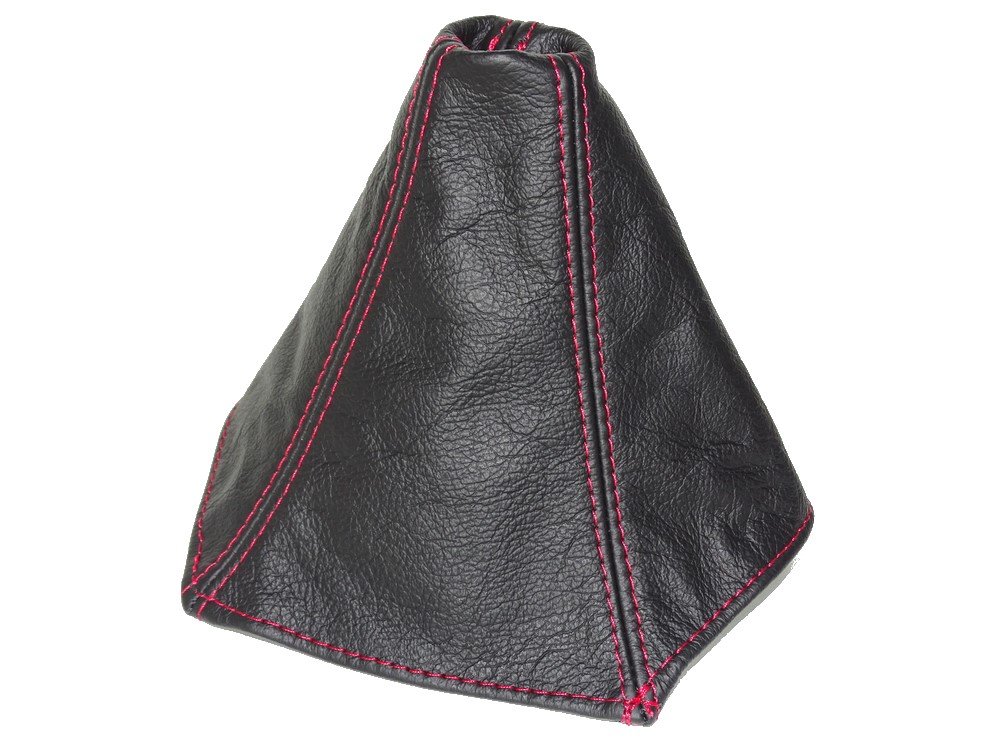 The Tuning-Shop for Pontiac GTO 2004-2006 Shift Boot Black Genuine Leather RED Stitching