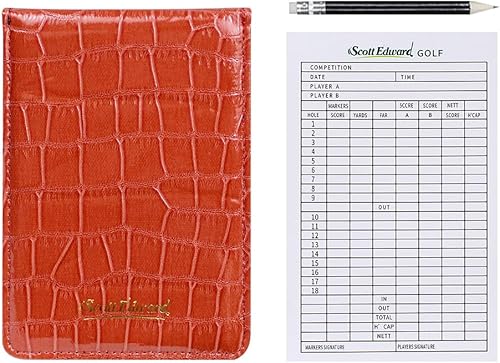 Miniatura 8 de Scott Edward Funda para tarjeta de puntuación de golf, soporte de cuero para tarjetas de puntuación, estadísticas y seguimiento de puntuaciones,