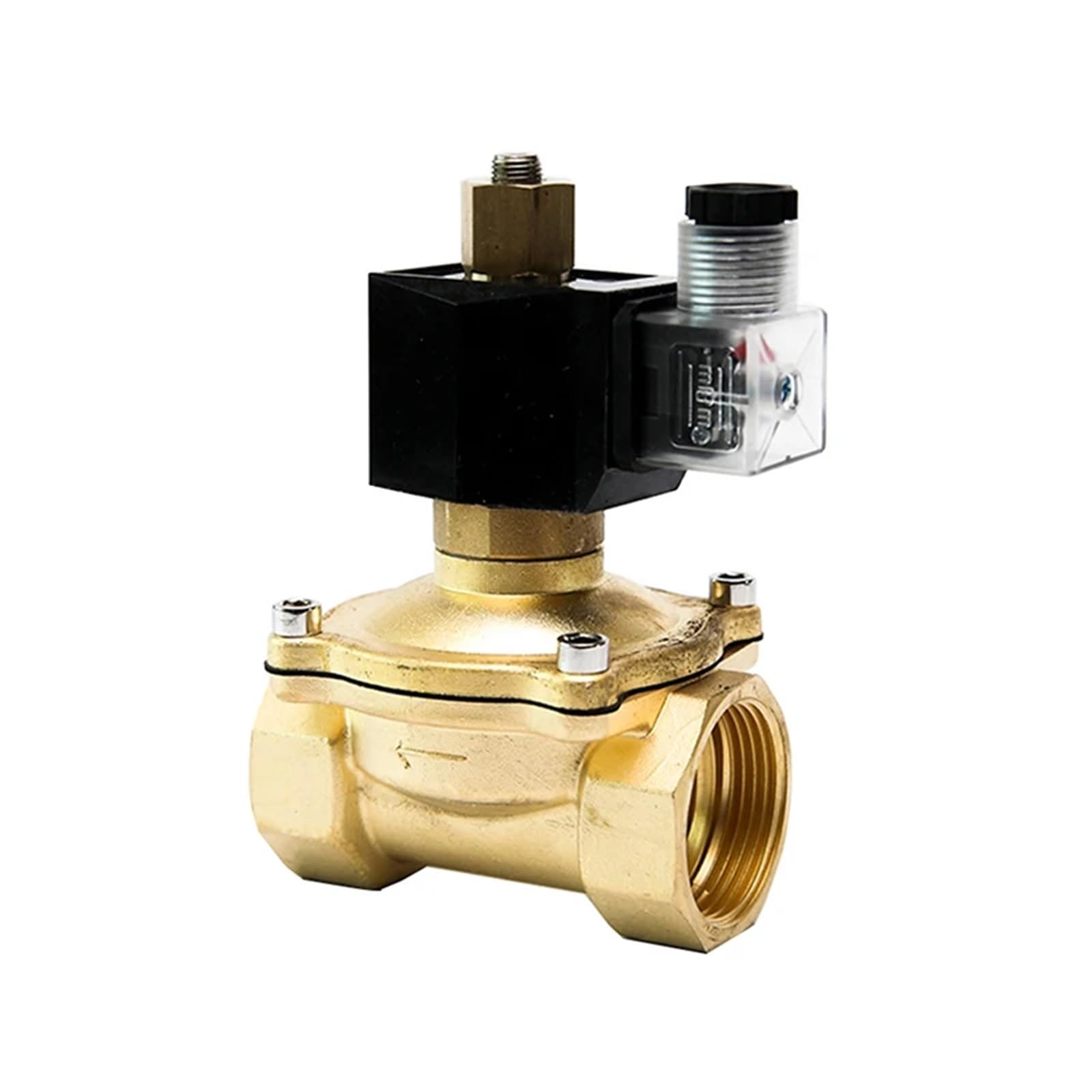 KKCZOFMJ 1-1/4" Brass Waterproof Solenoid Valve 120V AC Normally Open Solenoid Valve(NPT-120VAC-EPDM-SEAL)