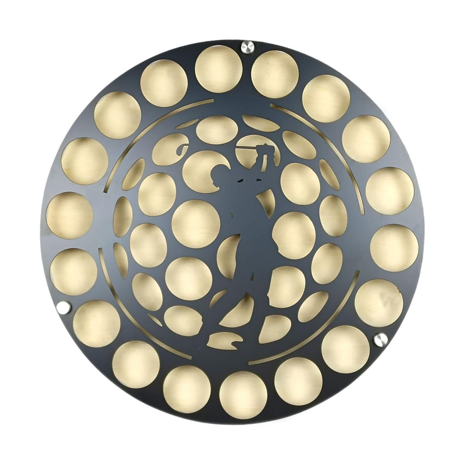 Amagogo Espositore Circolare per Palline da Golf, Porta Palline da Golf, Creativo, Decorazione da Parete Rotonda con Silhouette in Metallo, espositore da, Style a