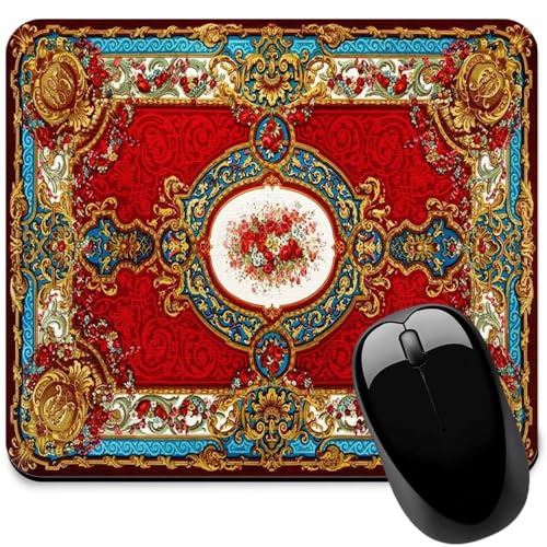 Image of Carpet Pattern Mousepad - Small Non-Slip Rubber Carpet Design Printed Computer Mouse Pad 19x22cm (FMP0226)