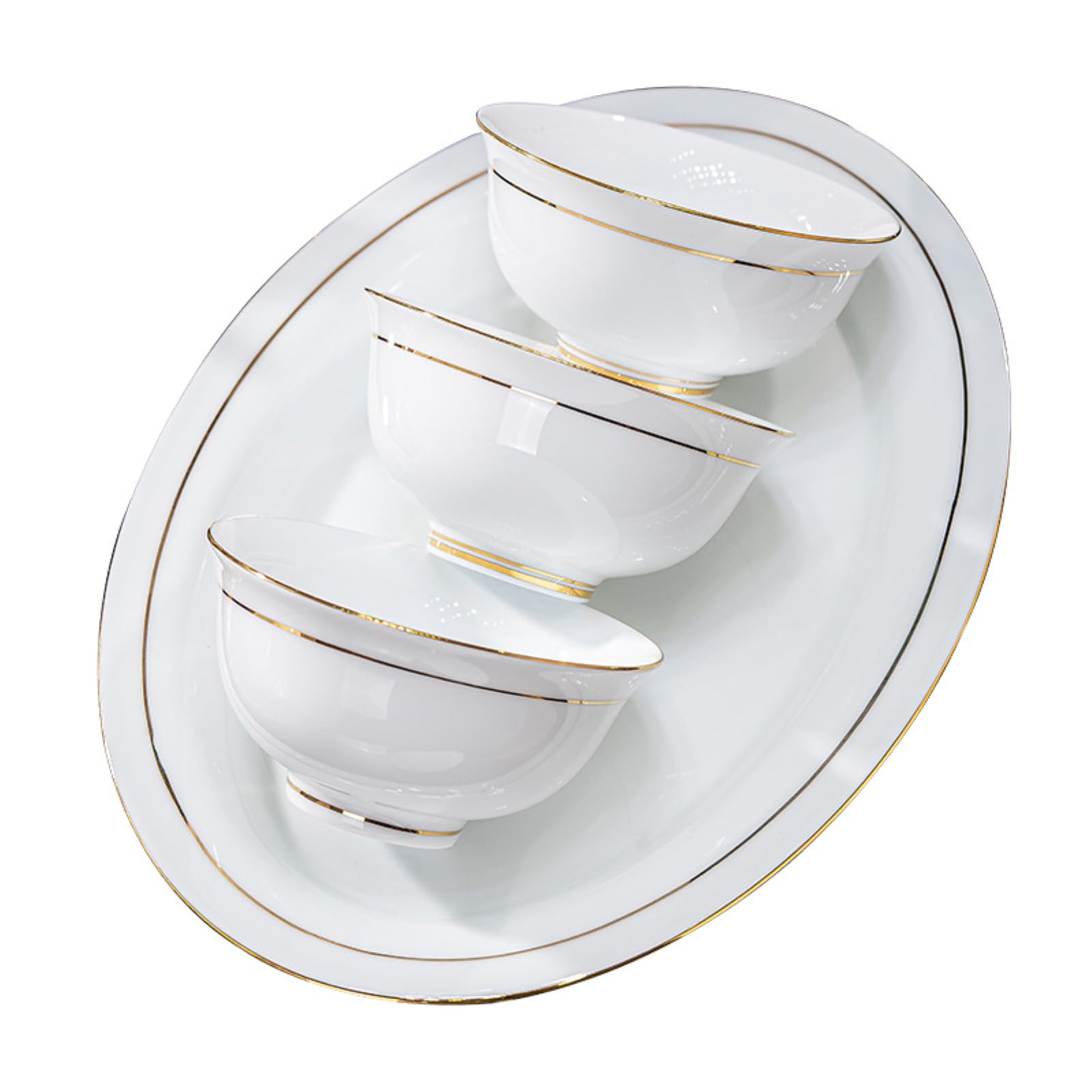 Weißes Porzellan, goldlackiertes Geschirr, Haushalt, personalisierbar, Restaurant, Phnom Penh, weißer Porzellan, Stern, 20,3 cm tief