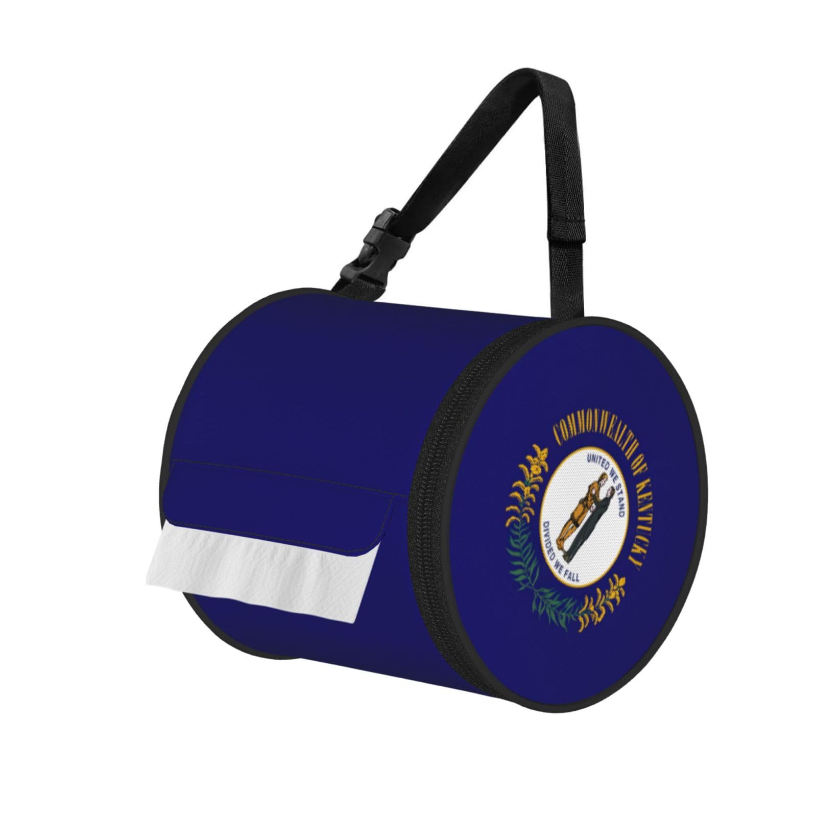 Kentucky State Flag Print Cylindrical Tissue Holder Bathroom Car Home Office Kitchen Decor Versatile